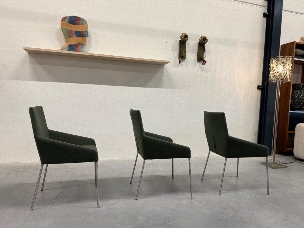 3 Nieuw Design on Stock Penta Eetkamerstoel groen stof Stoel, Overige kleuren, Drie, Ophalen of Verzenden, Stof