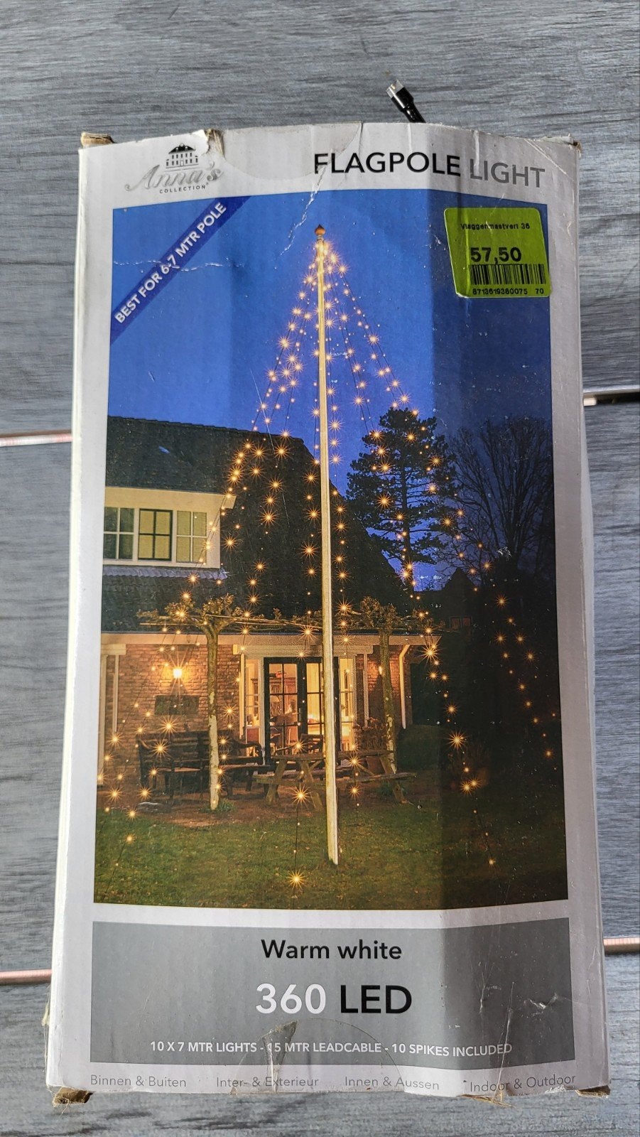Vlaggenmastverlichting Warm Wit 360 LED NIEUW, Kunststof, Minder dan 50 watt, Overige typen, Nieuw