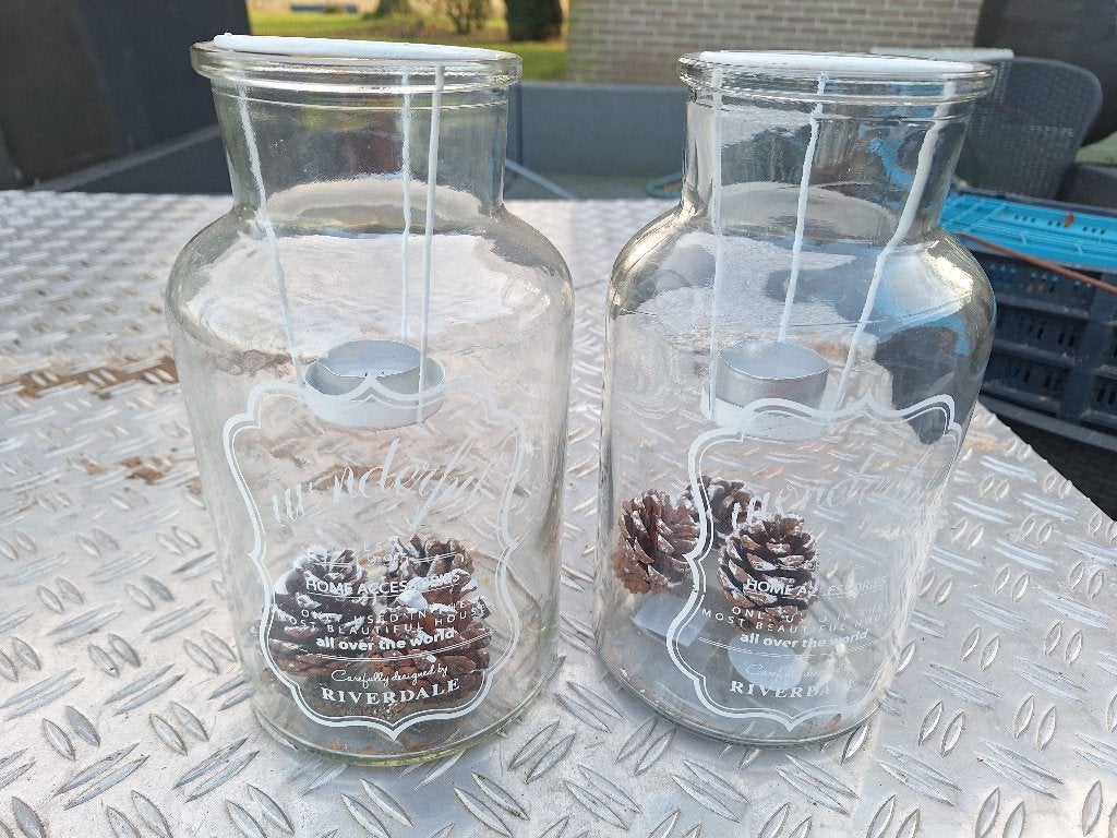 2x glazen vaas    Riverdale, Ophalen, Zo goed als nieuw, Overige kleuren, Glas