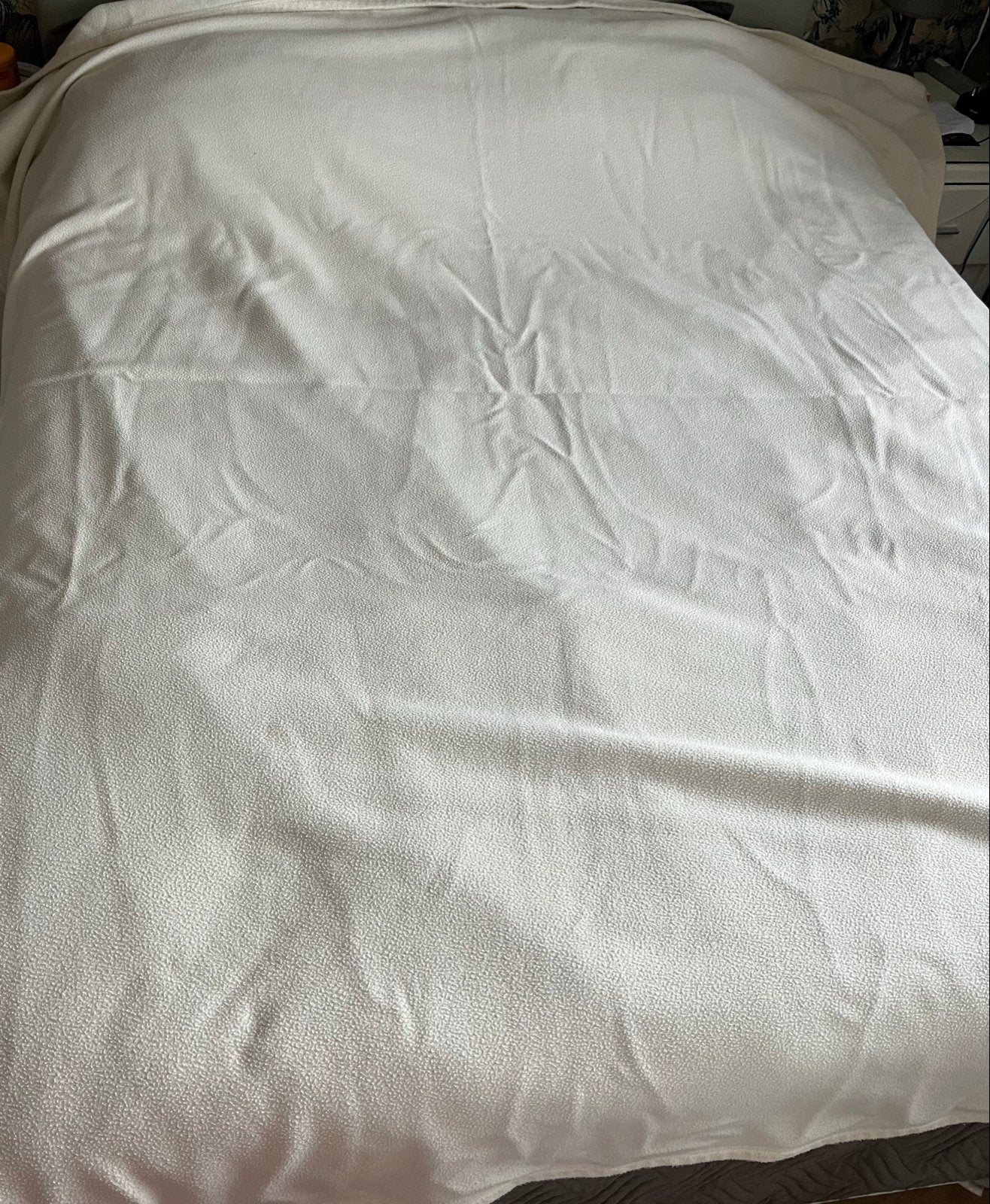 Fleece deken 220x240 cm, Gebruikt, Lits-jumeaux, Wit, Ophalen of Verzenden