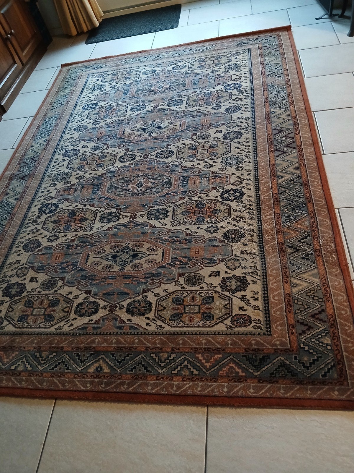 Antiek keshan super vintage handgeknoopt vloerkleed afmeting, Ophalen, Zo goed als nieuw, Rechthoekig, 200 cm of meer