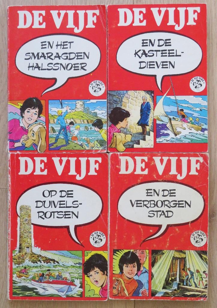 Enid Blyton: 4x De Vijf ( rode versie ), Boeken, Ophalen of Verzenden, Gelezen