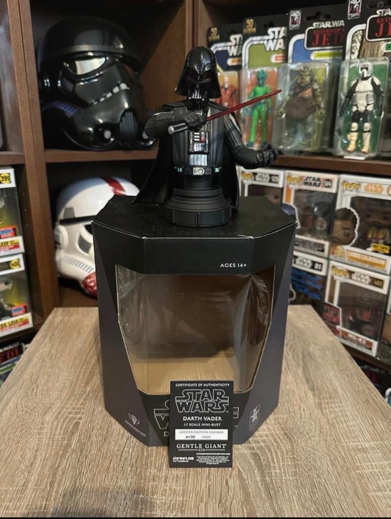 Star Wars Gentle Giant Darth Vader Buste, Ophalen of Verzenden, Zo goed als nieuw, Beeldje of Buste