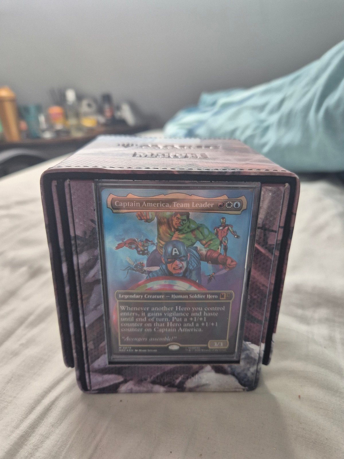 collector precon marvel avengers, Verzenden, Zo goed als nieuw, Meerdere kaarten, Foil