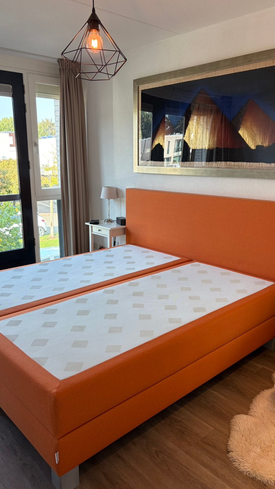 SOFTLINE Boxspring 180 x 200, Huis en Inrichting, Ophalen, Gebruikt, Tweepersoons, Oranje