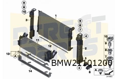 B.M.W.  X3, X4 (9/10-4/18) Radiateur (+/- automaat) (39 cm h
