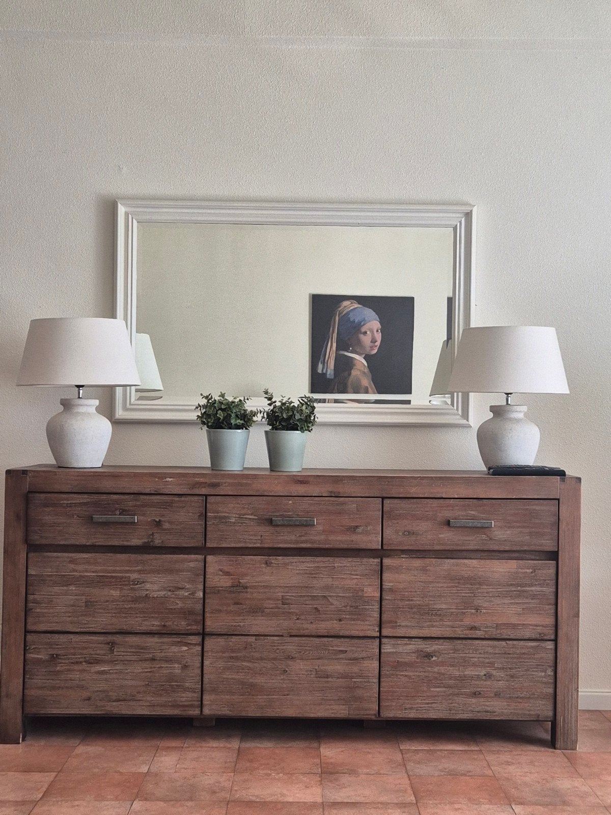 Massief houten dressoir kast ladenkast met 9 lades, Ophalen, Gebruikt, 150 tot 200 cm, Met lade(s)