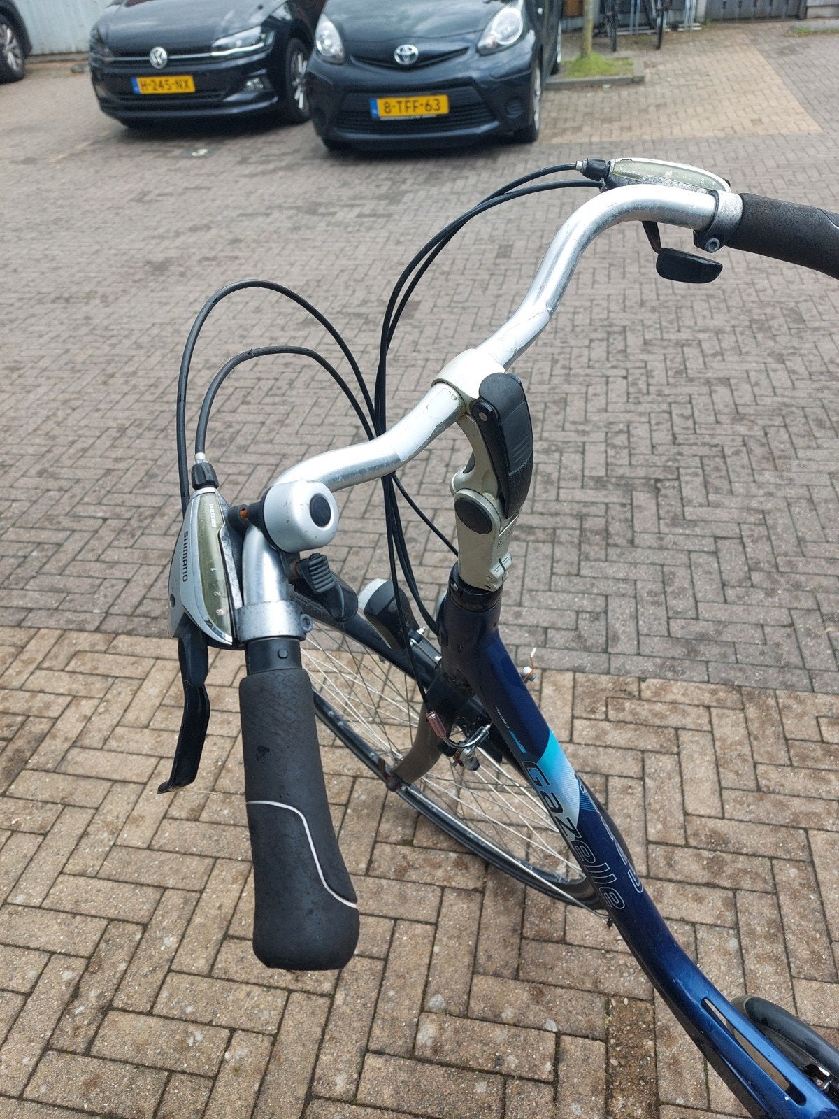 Gazelle damesfiets, blauw, met versnellingen, Gebruikt, Velgrem, Versnellingen, Ophalen of Verzenden