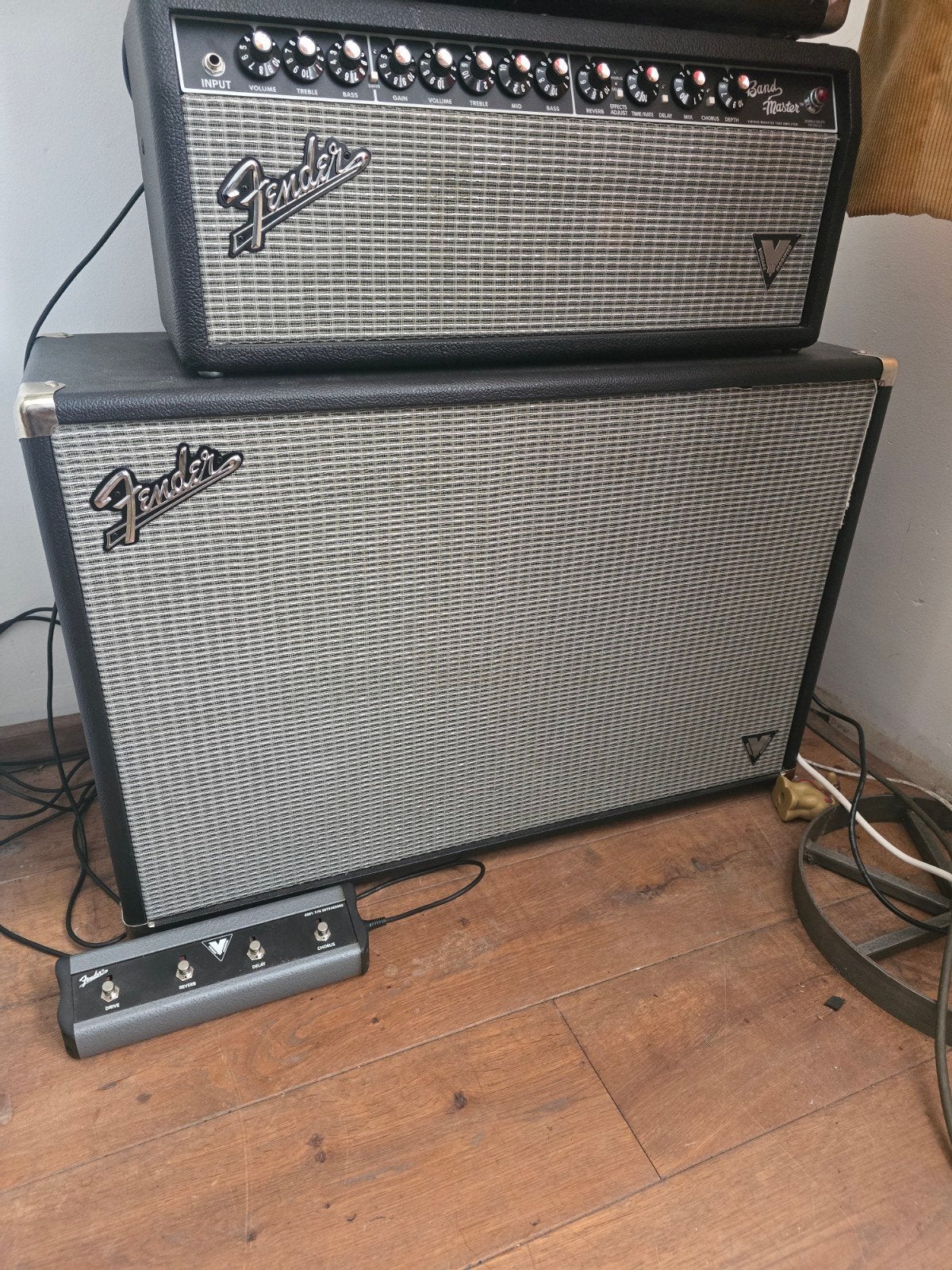 Fender Bandmaster VM head en cabinet., Ophalen, Zo goed als nieuw, Gitaar, Minder dan 50 watt