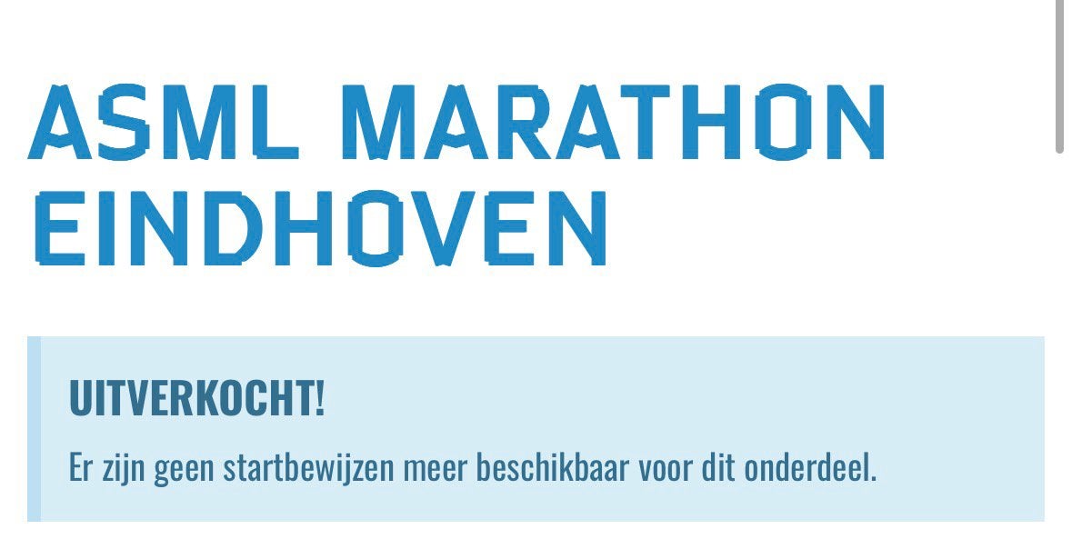 Marathon Eindhoven (42,195) - Wave 1, Eén persoon