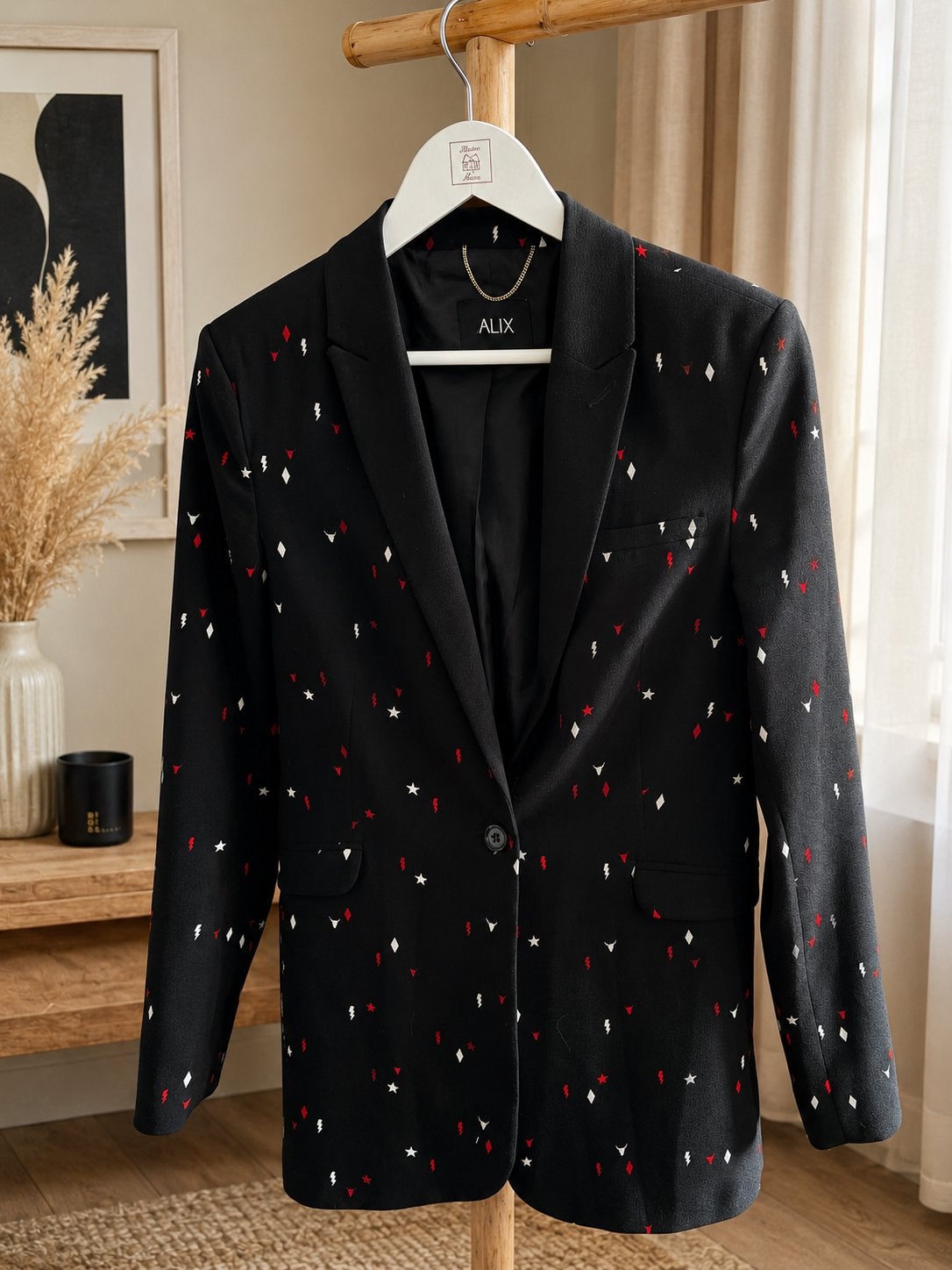 Alix the Label Jasje met print - Maat S, Kleding | Dames, Zwart, Ophalen of Verzenden, Zo goed als nieuw, Jasje