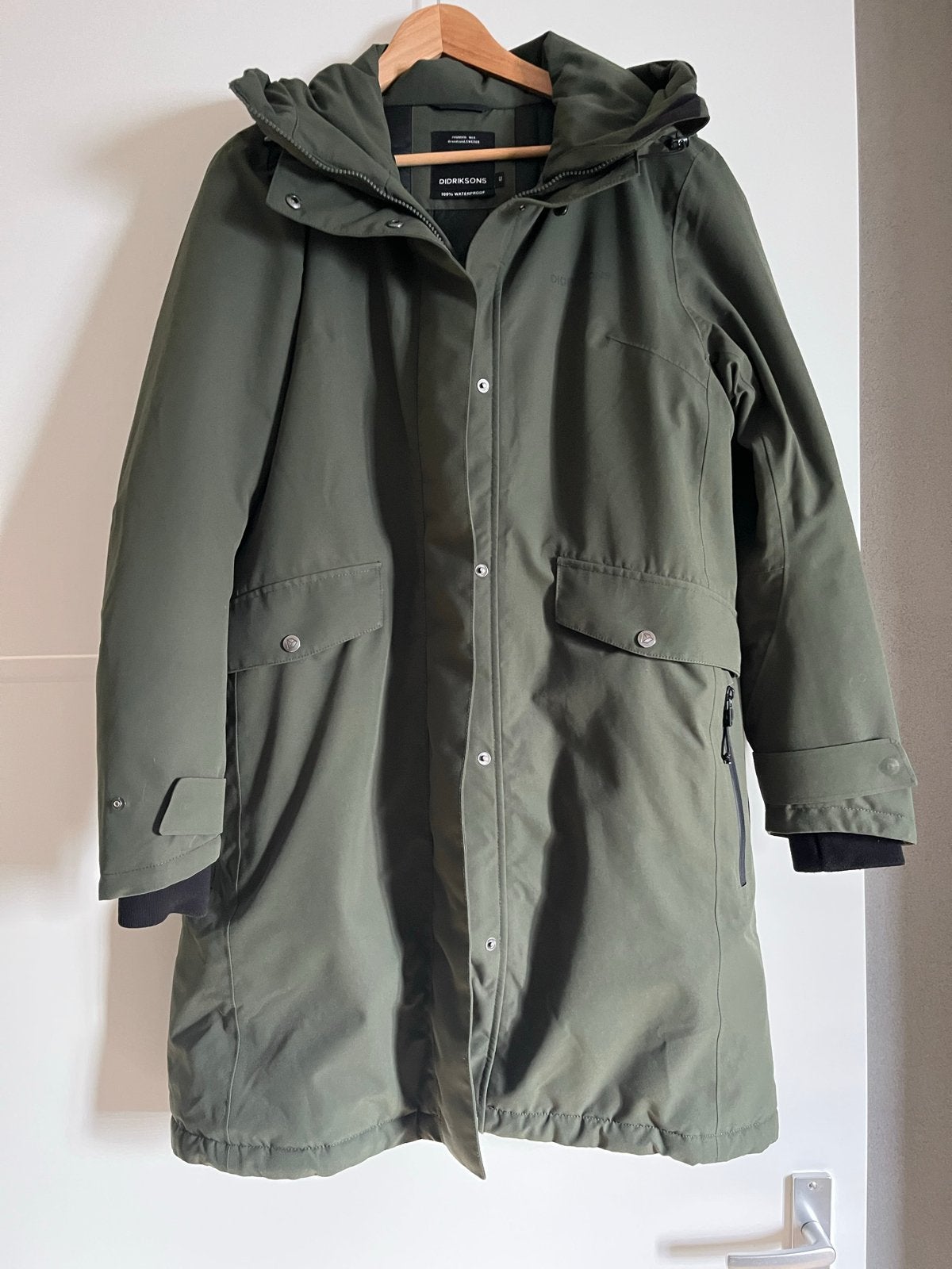 Didriksons parka jas groen maat 42, Ophalen of Verzenden, Zo goed als nieuw, Maat 42/44 (L), Groen
