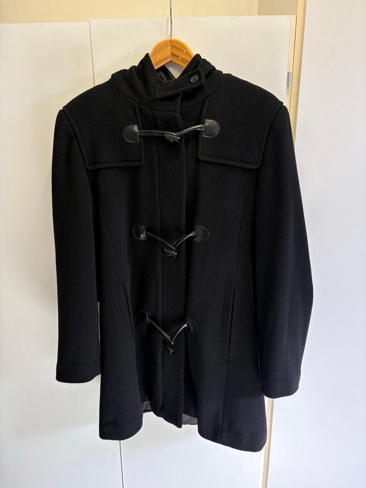Christian Berg Duffle Coat - Polyester Wol - Maat XXL/44, Ophalen, Gedragen, Maat 42/44 (L), Zwart