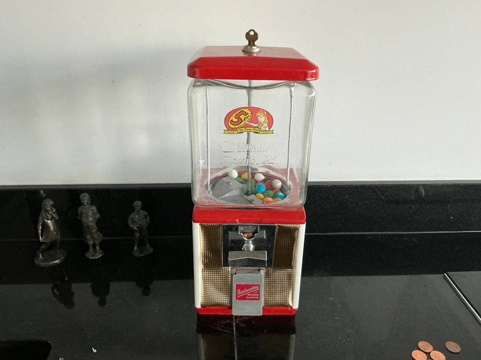 Kauwgomballenautomaat Northwestern gumball automaat  Morris, Ophalen of Verzenden, Zo goed als nieuw