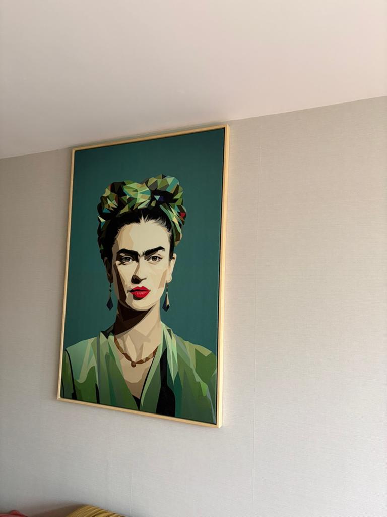 Groot schilderij Frida Kahlo 120x80 cm, nieuwstaat canvas, Ophalen