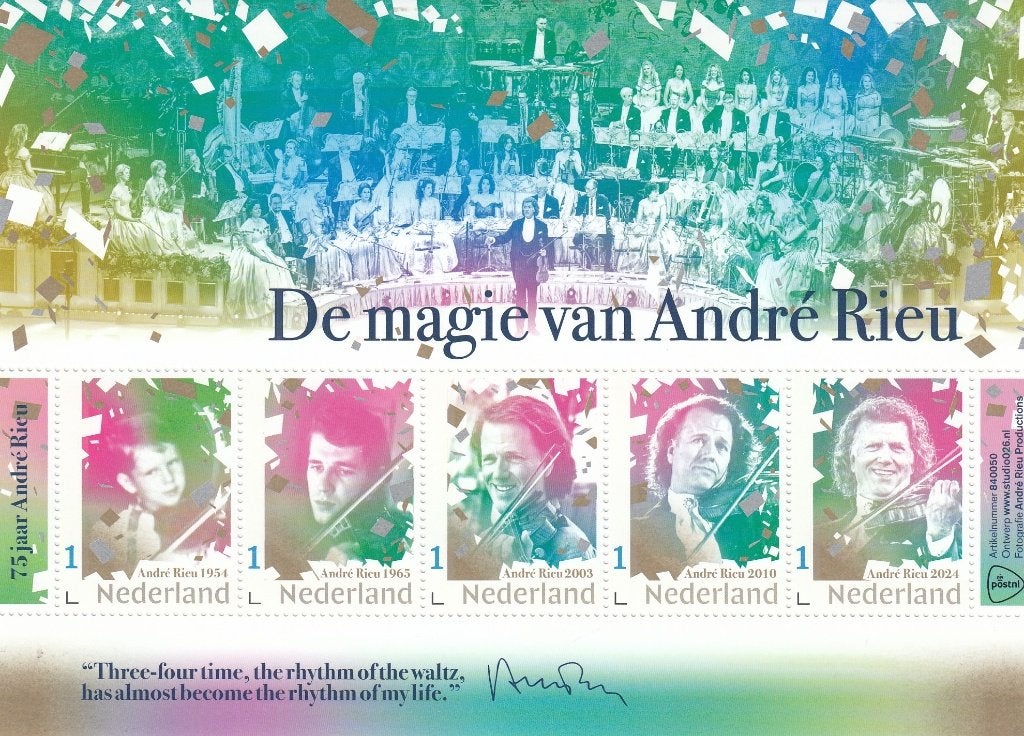 Nederland- 2024.28.4- De Magie van André Rieu- V- P, Postzegels en Munten, Ophalen of Verzenden, Na 1940, Postfris