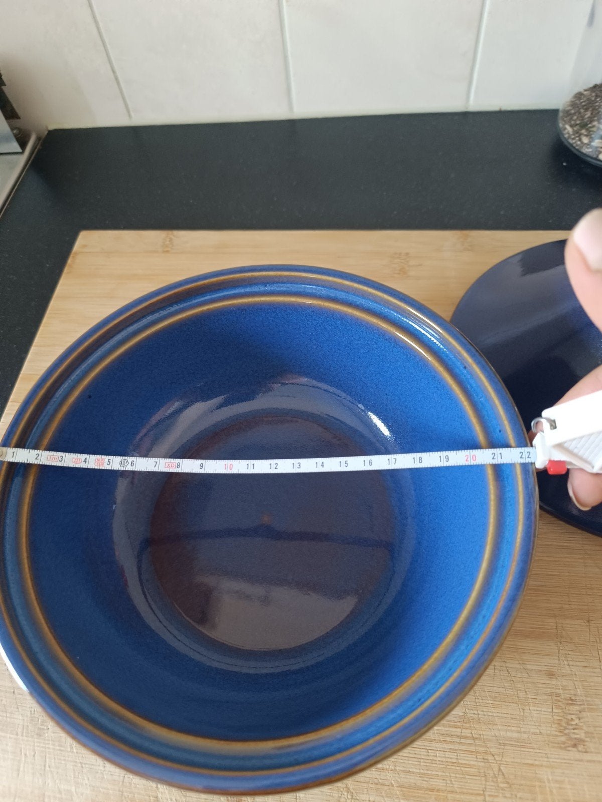 Blauwe tajine / serveertajine – Ø ca. 22 cm, Verzenden, Zo goed als nieuw, Blauw, Schaal