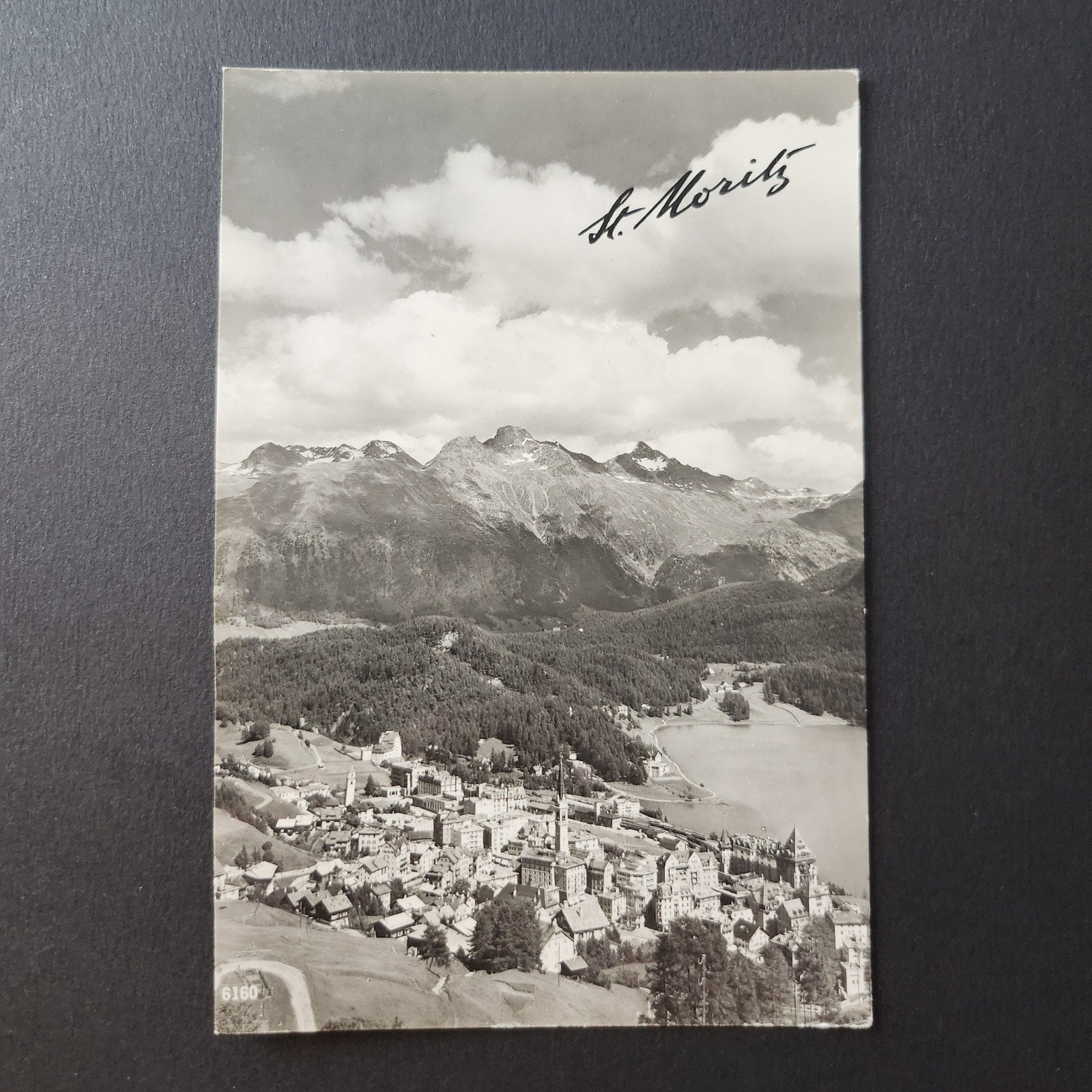 Oude foto St. Moritz, Zwitserland - Prachtig berglandschap, Verzamelen, Verzenden, 1940 tot 1960, Ongelopen, Overig Europa