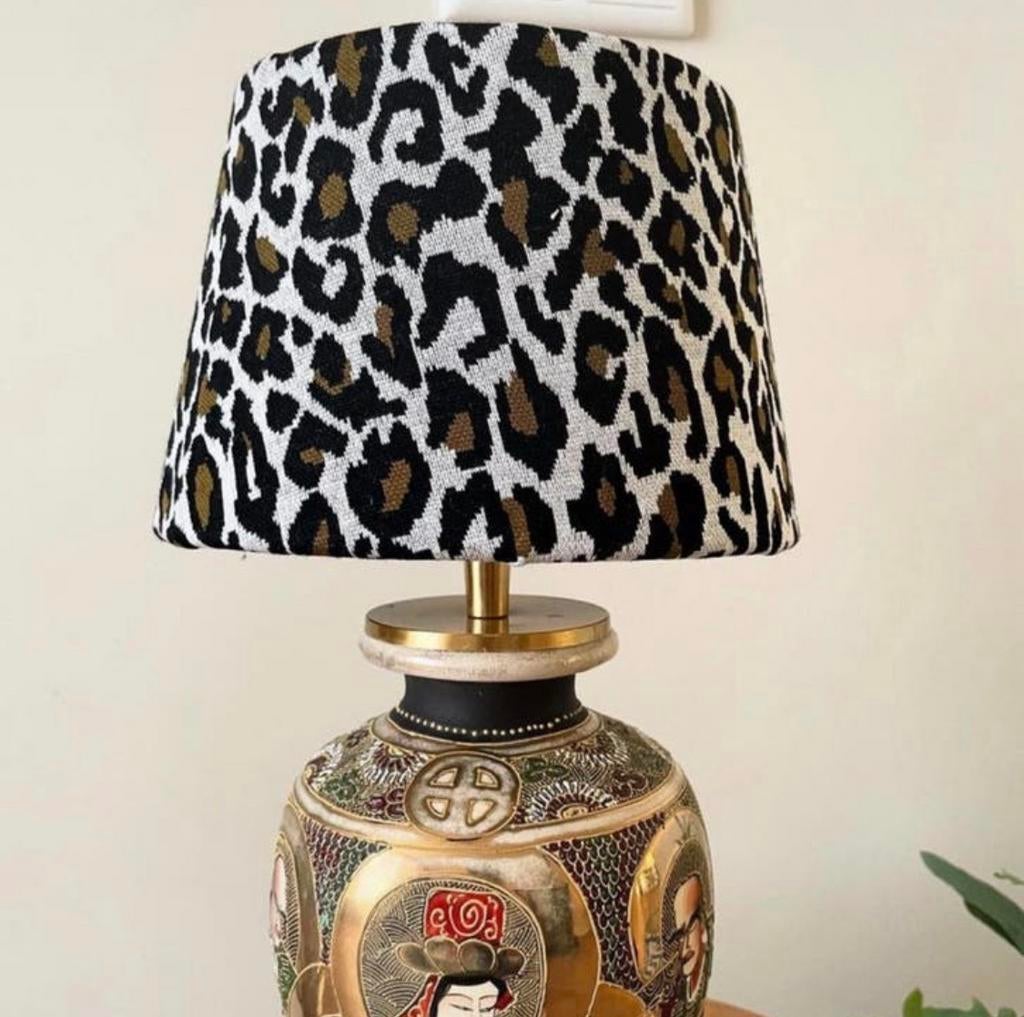 Leuke panterprint lampenkap! NIEUW, Huis en Inrichting, Ophalen of Verzenden, Zo goed als nieuw, Rond, Minder dan 25 cm