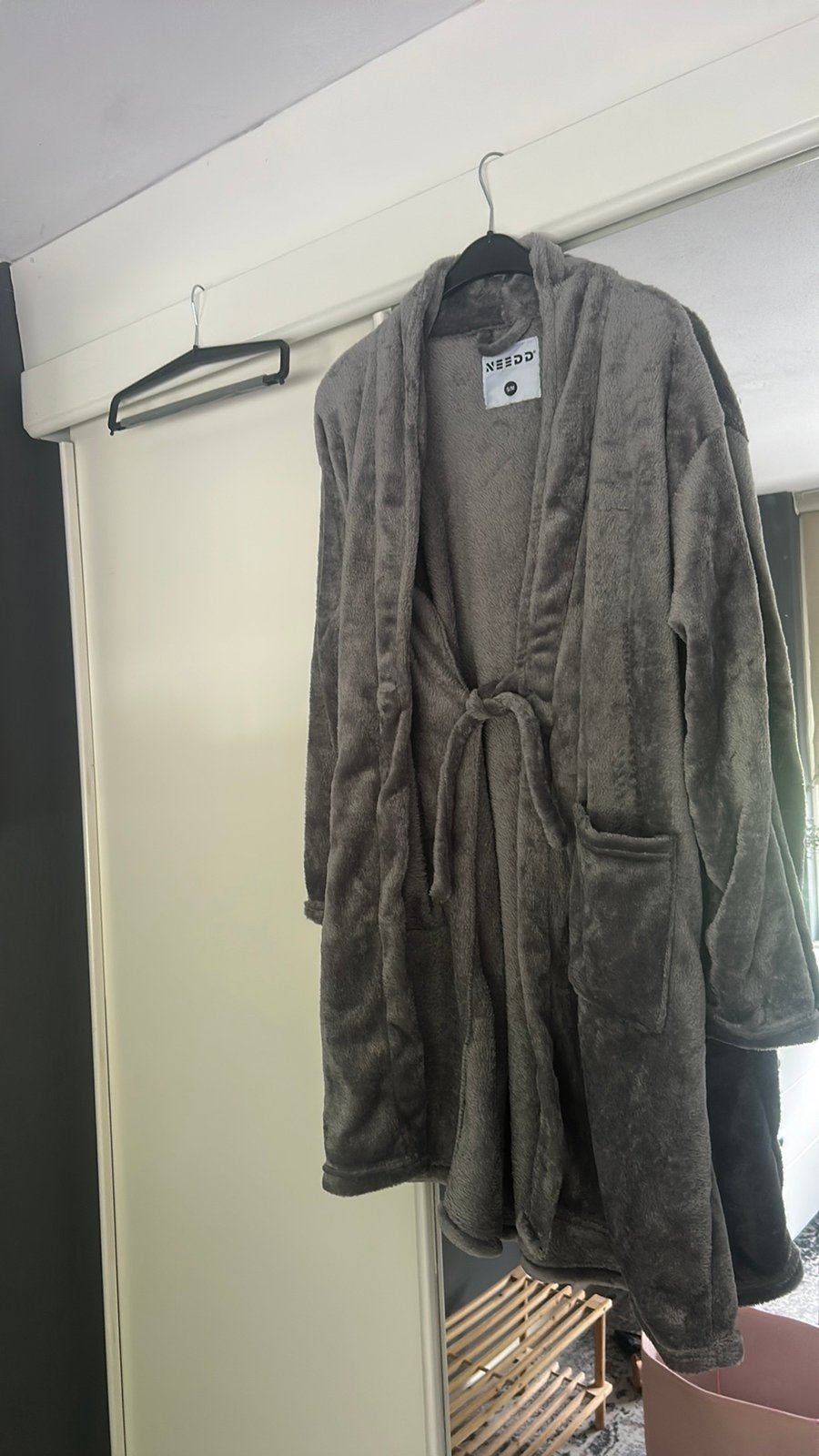Grijze badjas maat S/M, Ophalen of Verzenden, Zo goed als nieuw, Maat 38/40 (M)