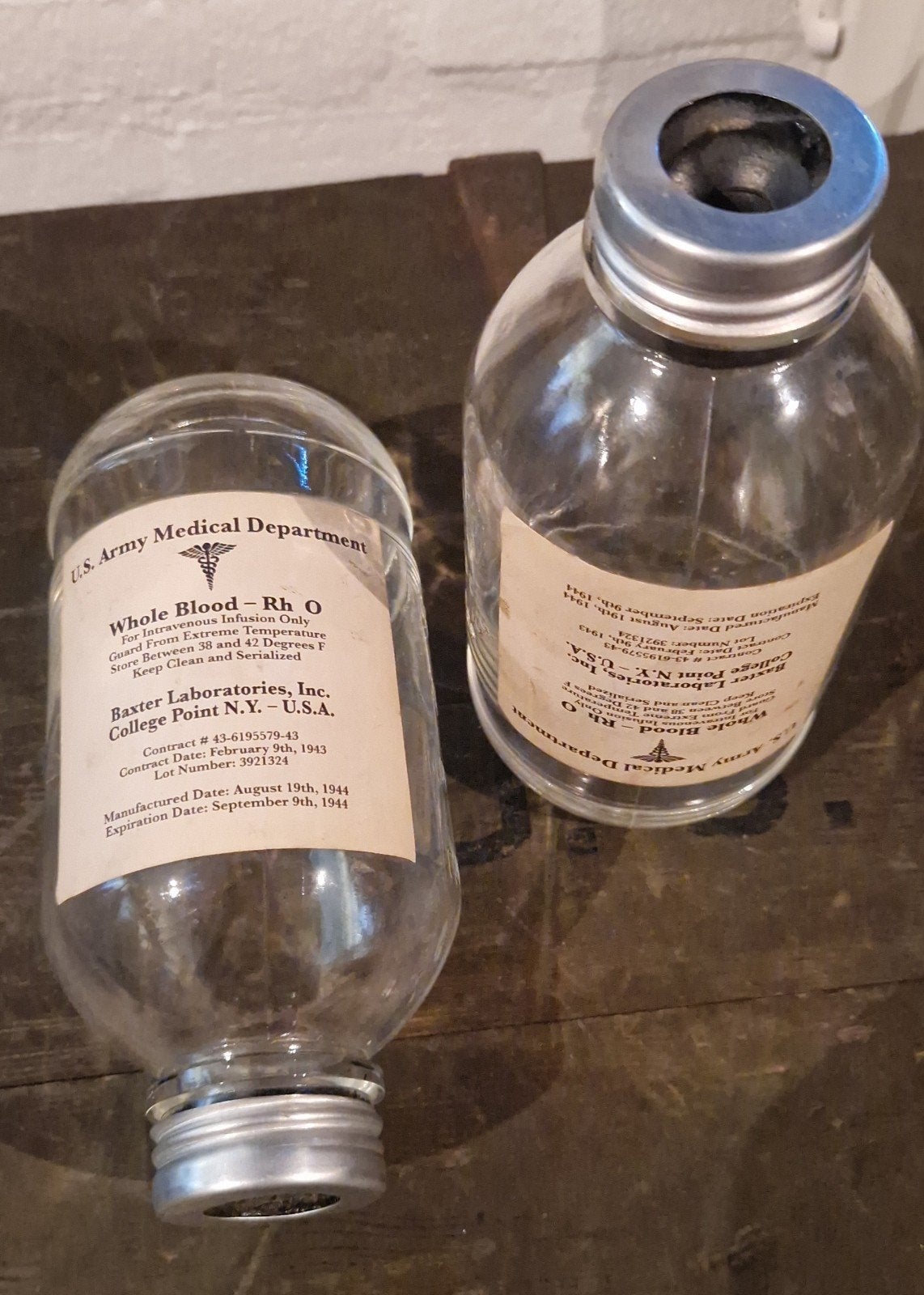 US ww2 medic bloed plasma flessen, Verzamelen, Ophalen of Verzenden, Amerika