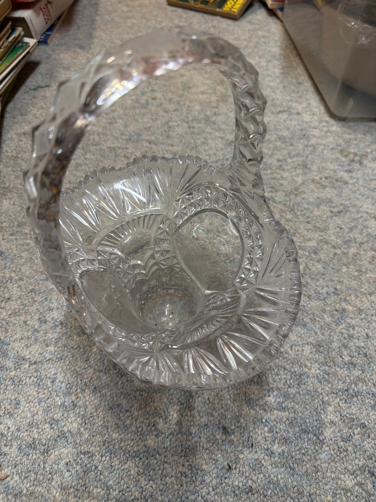 Vintage Kristallen Mandje - Decoratief Glaswerk, Antiek en Kunst, Antiek | Glas en Kristal, Ophalen of Verzenden
