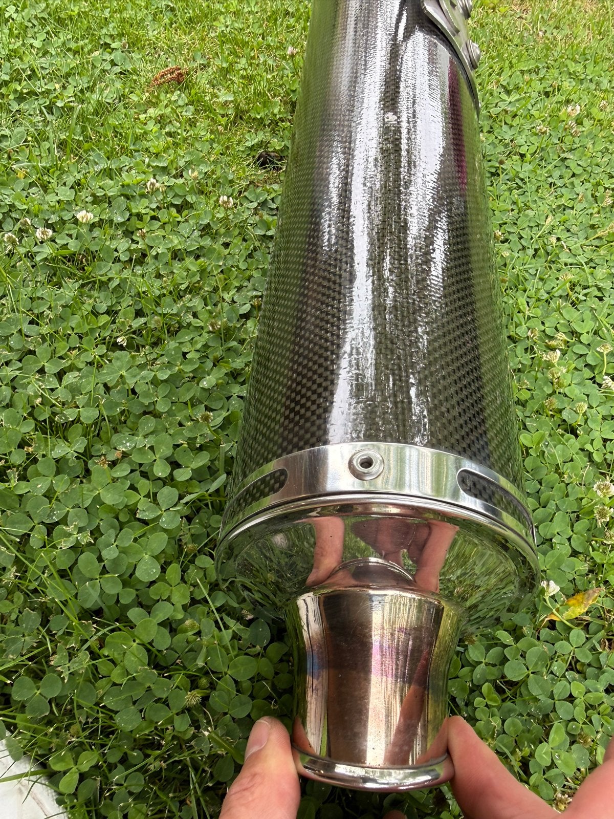 Carbon uitlaatdemper van bmw R1150 motor, Motoren, Ophalen of Verzenden, Gebruikt
