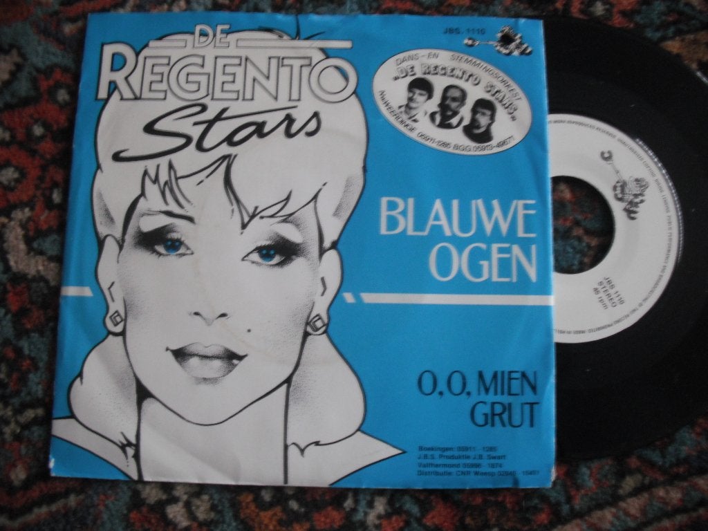 De Regento Stars - Blauwe Ogen., Ophalen of Verzenden, Zo goed als nieuw, 12 inch, Levenslied of Smartlap