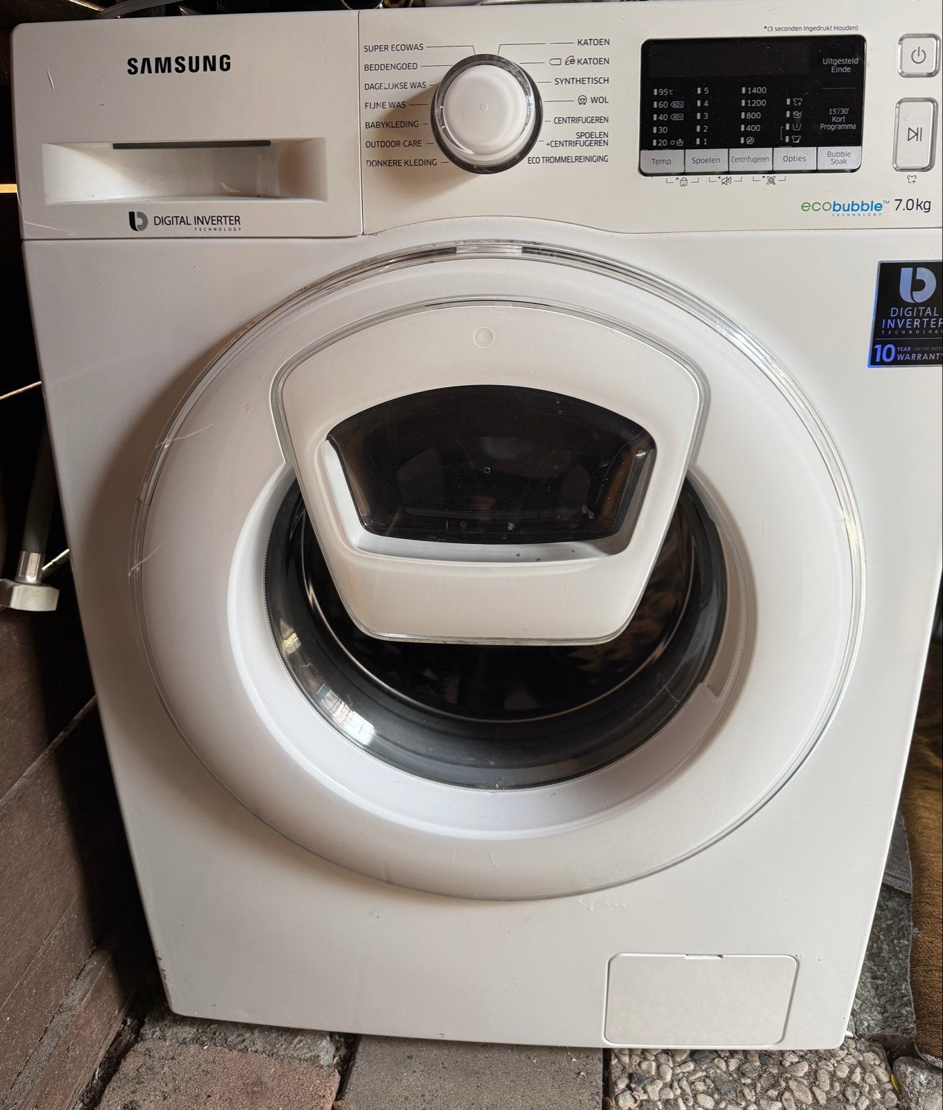 Samsung EcoBubble 7.0kg Wasmachine, Witgoed en Apparatuur, Wasmachines, Zo goed als nieuw, Voorlader, 6 tot 8 kg, 85 tot 90 cm