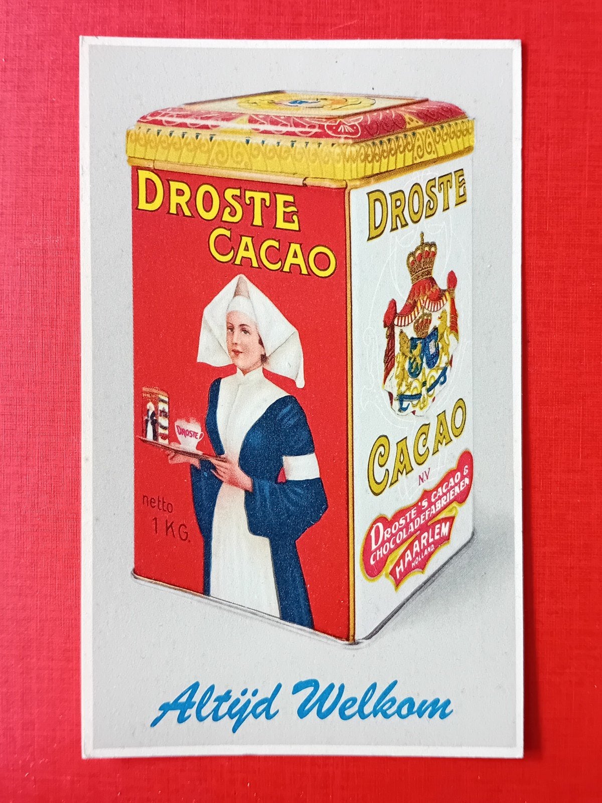 Reclamekaart Droste Cacao, Ophalen of Verzenden, Voor 1920, Overige thema's
