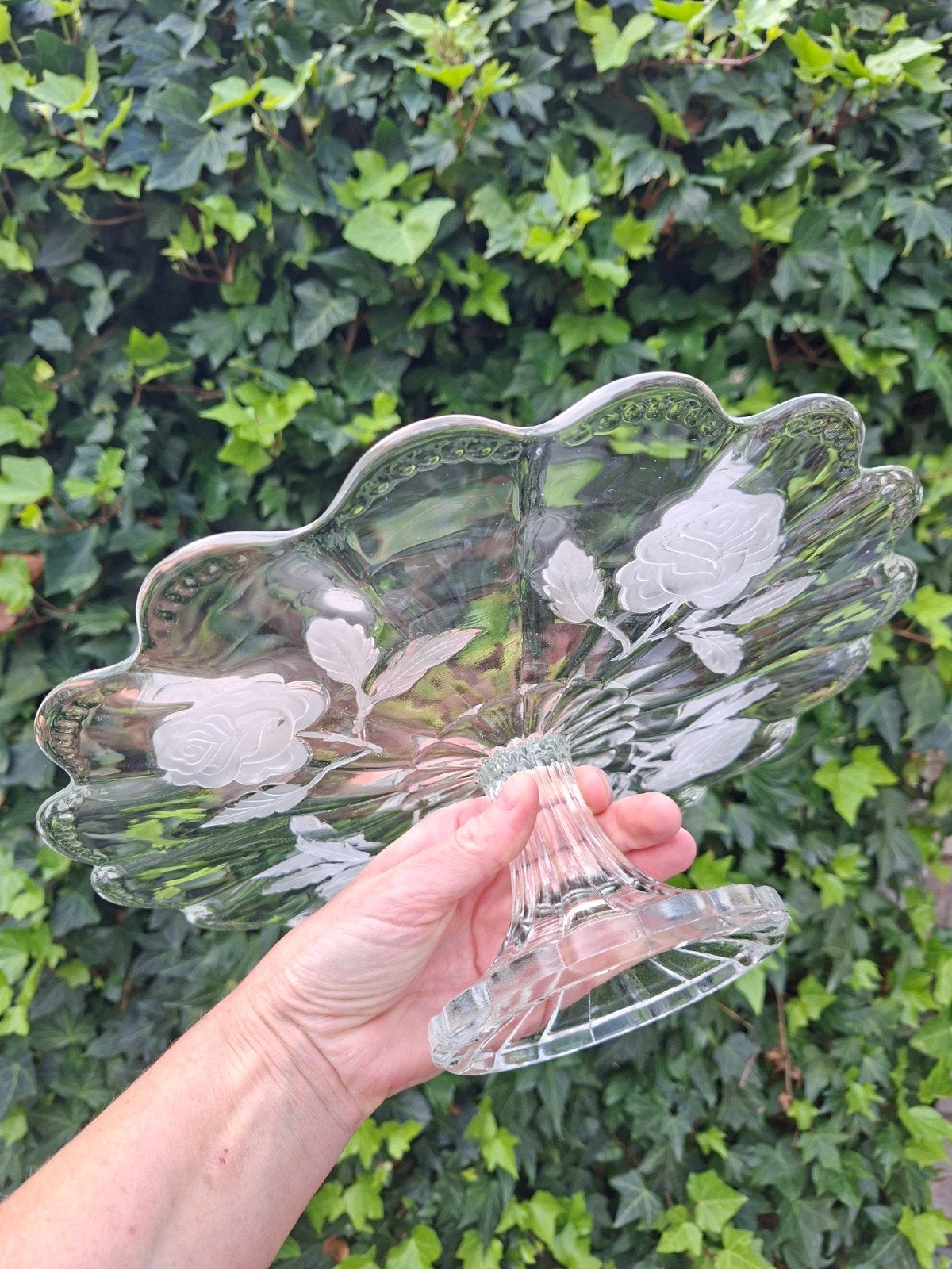 Vintage Walther Glas taartplateau  Carmen / Rosella, Ophalen of Verzenden, Overige stijlen, Glas, Schaal of Schalen