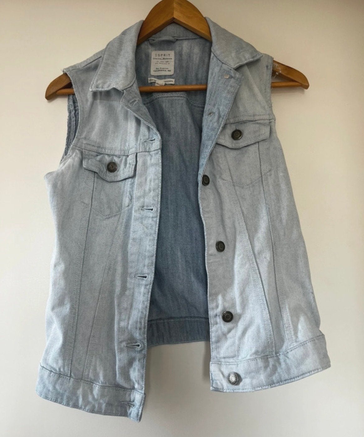 Esprit Denim Gilet - Lichtblauw - Maat S, Maat 38/40 (M), Blauw, Ophalen of Verzenden, Zo goed als nieuw