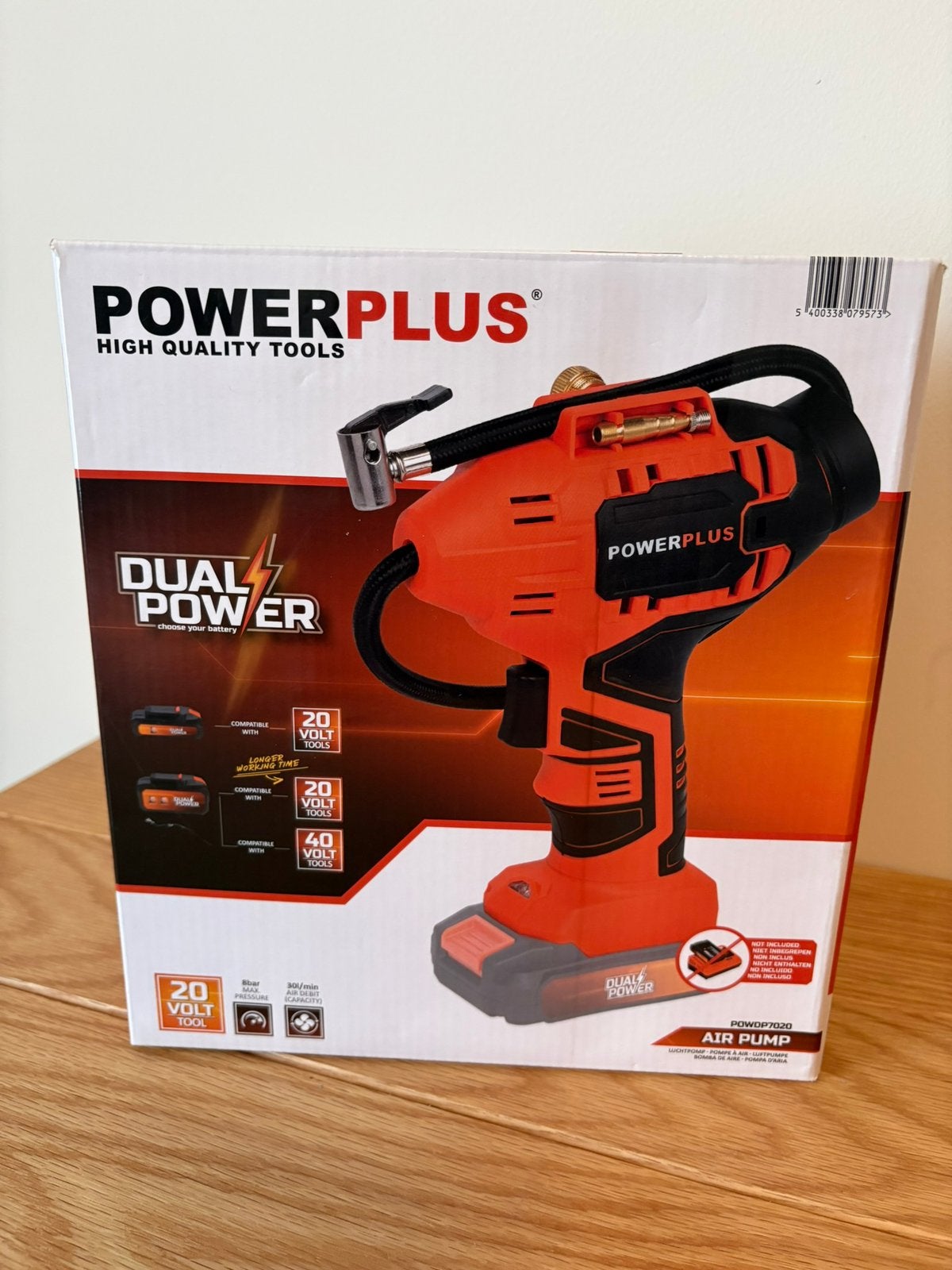 Powerplus 20V luchtdrukpomp, Ophalen of Verzenden, Zo goed als nieuw, Overige typen