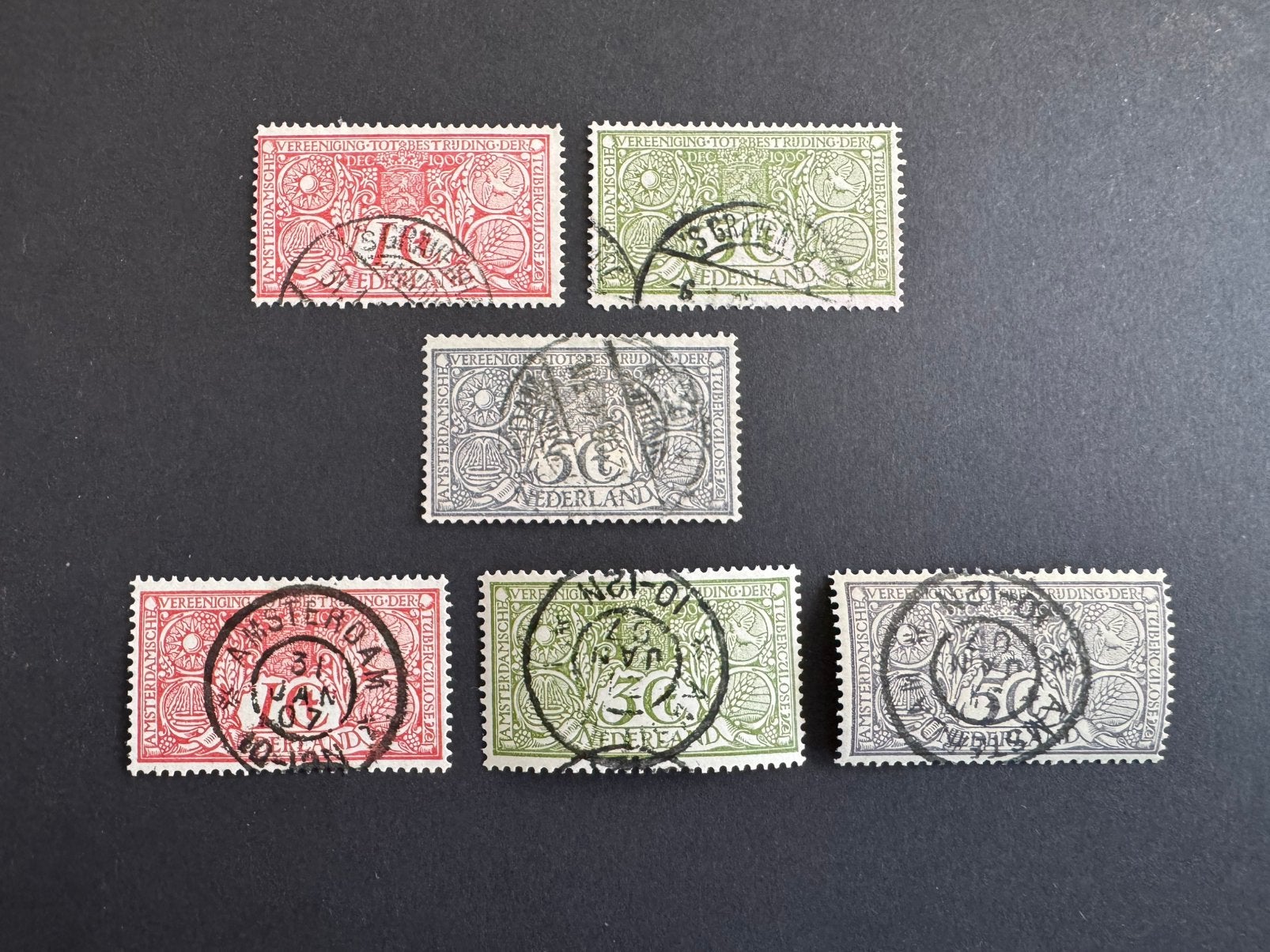 1906 Tuberculose-zegels NVPH nr 84-86 gestempeld, Postzegels en Munten, Postzegels | Nederland, Verzenden, T/m 1940, Gestempeld