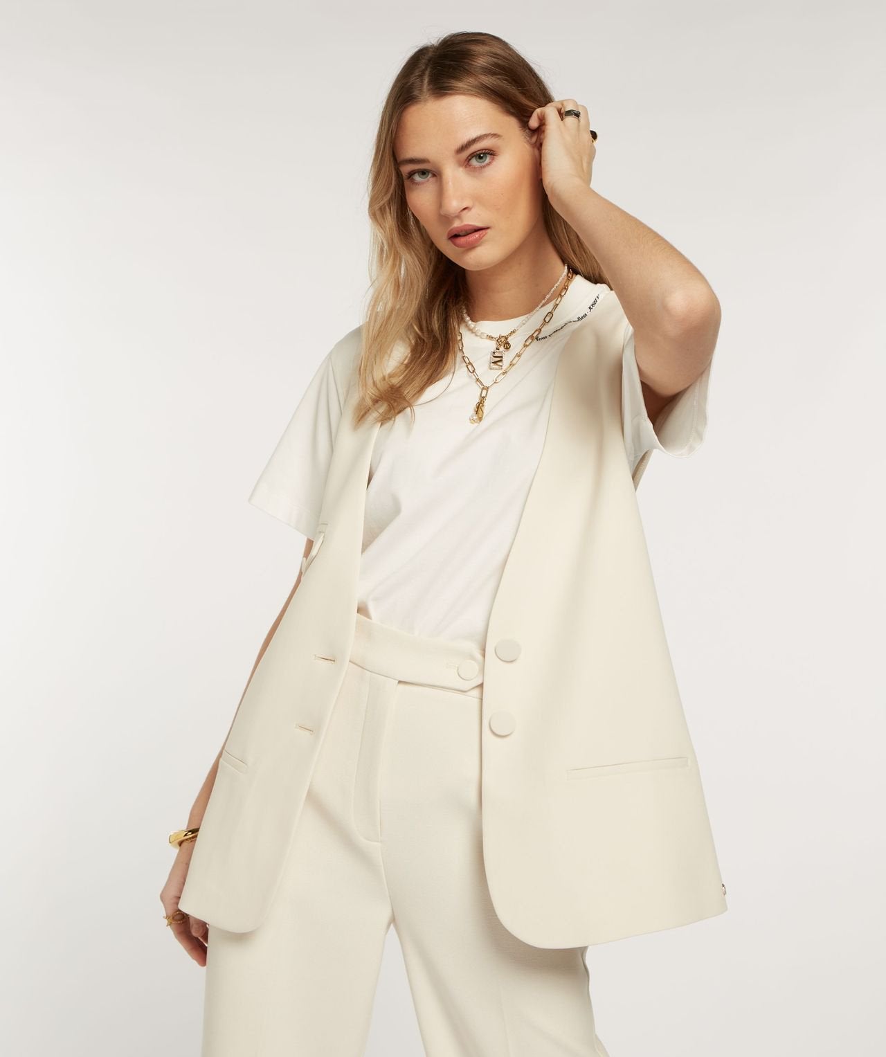 Josh V gilet Angela blazer creme S, Ophalen of Verzenden, Zo goed als nieuw, Maat 34 (XS) of kleiner, Beige