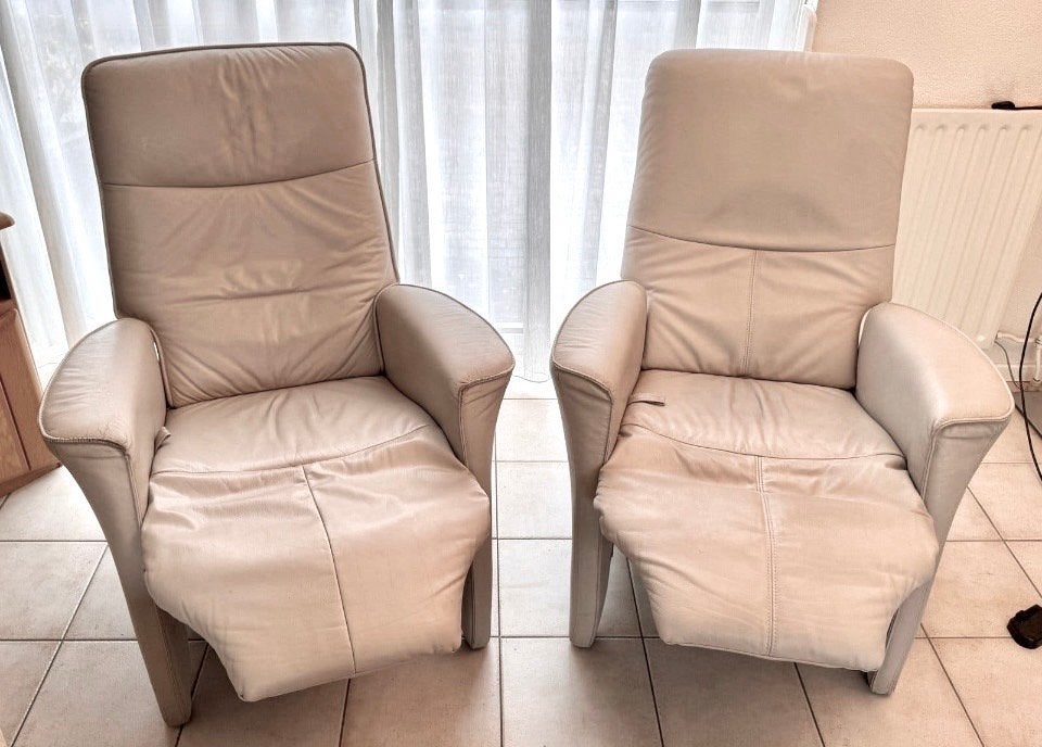 2x leren relaxfauteuils, Huis en Inrichting, Ophalen, Gebruikt, Twee, Overige kleuren