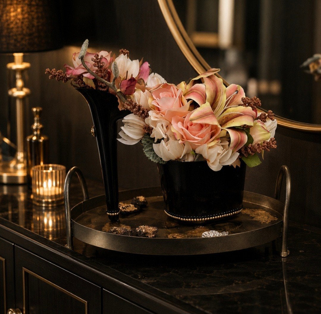 Handgemaakt Zijden Bloemstuk | Hotel Chique | High Heel, Ophalen, Nieuw