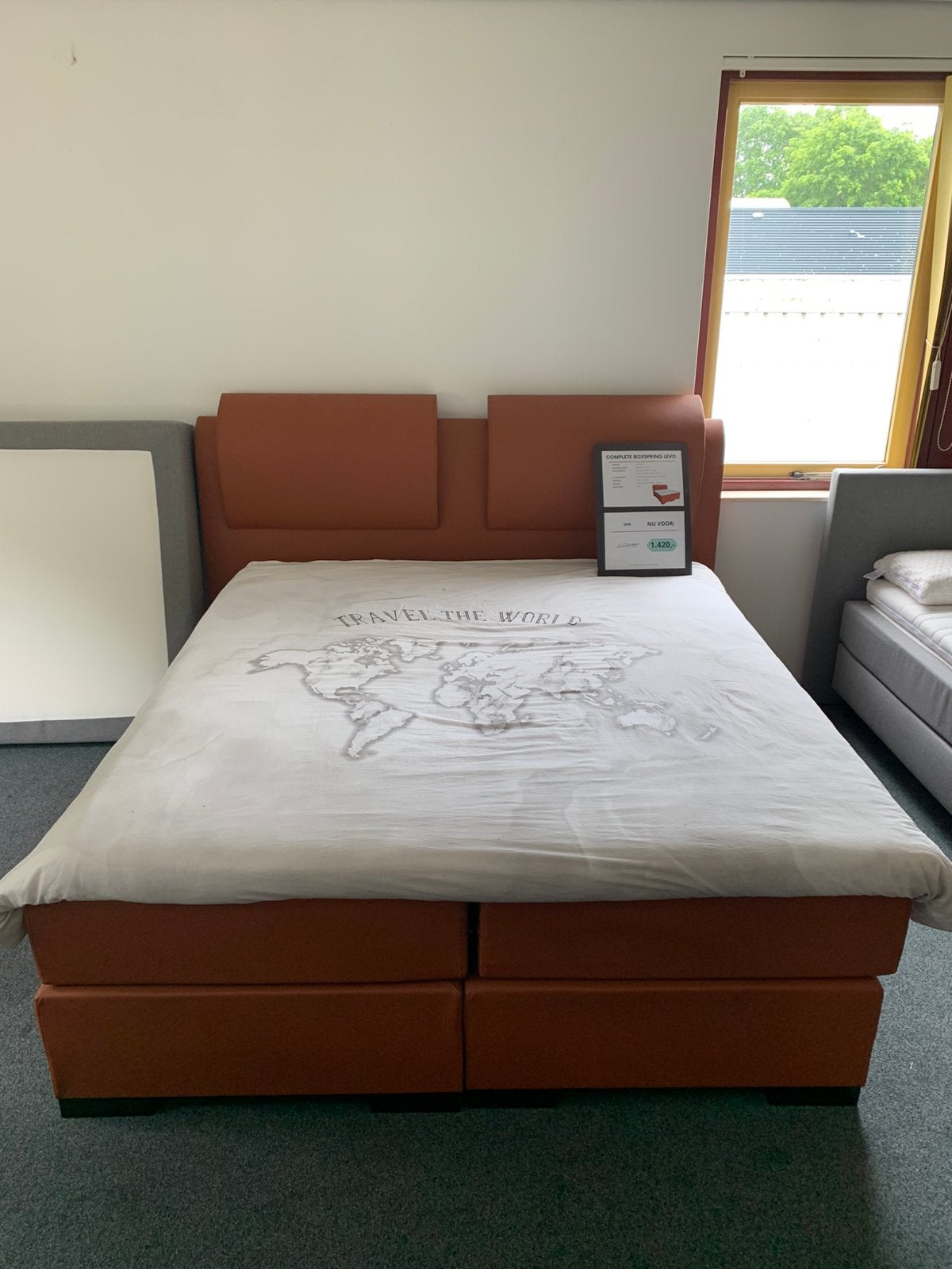 Luxe complete boxspring, Ophalen, Overige materialen, Luxe uitstraling, Bruin