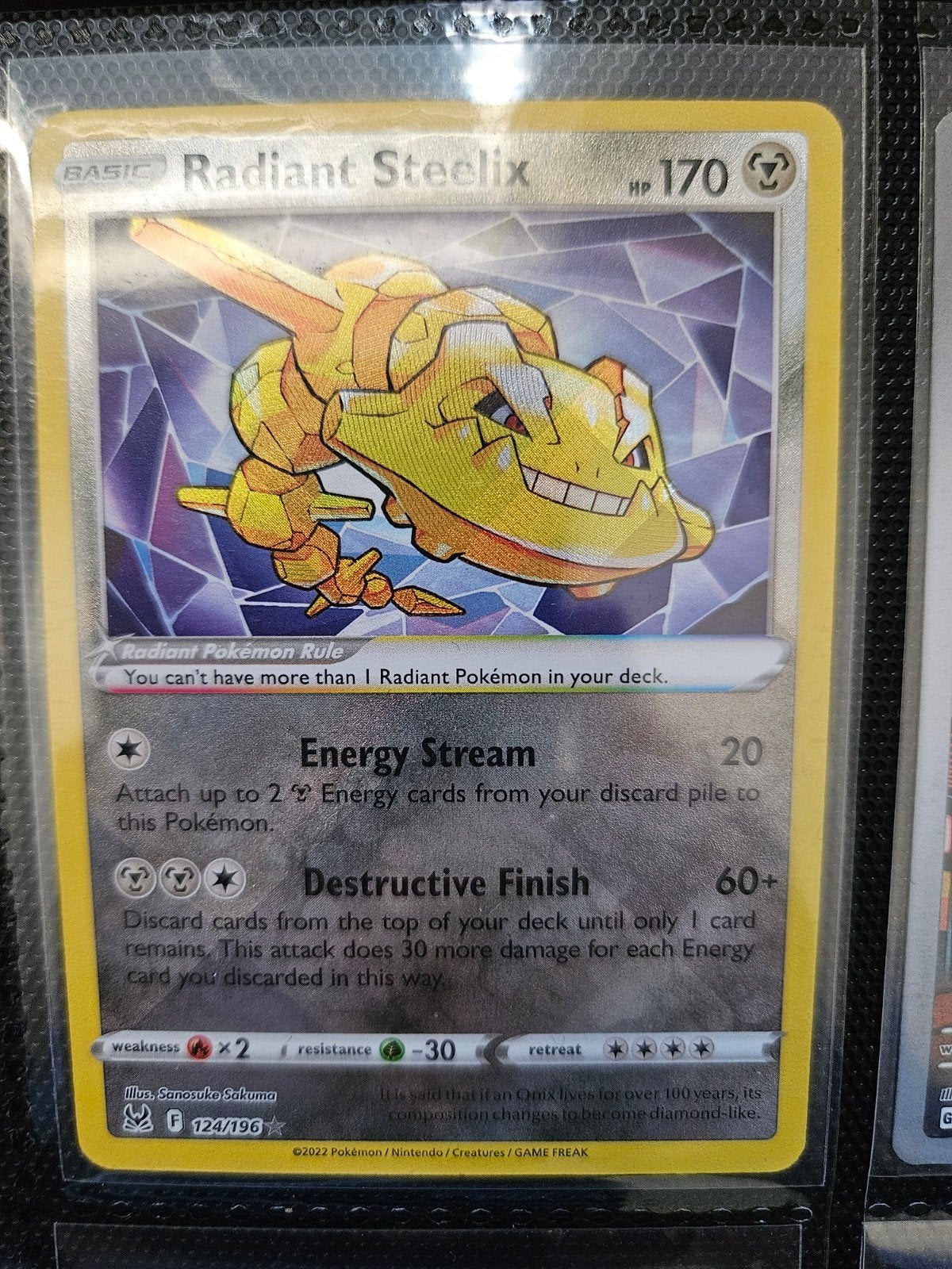Pokemon Radiant Steelix, Ophalen of Verzenden, Zo goed als nieuw, Losse kaart, Foil