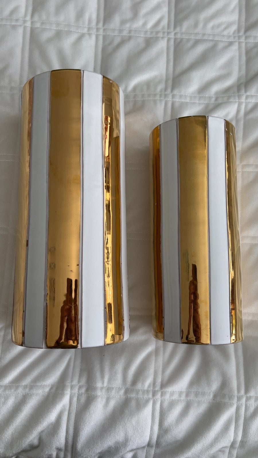 Originele vintage La Bottega cilinder vazen, Ophalen, Zo goed als nieuw, Overige kleuren, Glas