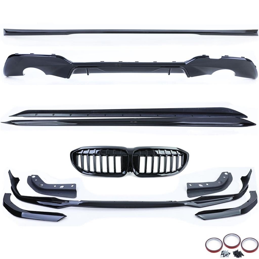 Bodykit Spoiler Set Voor Bmw 3 Serie G20 M Pack Glans Zwart, Verzenden, Automotive Parts, A.parts@hotmail.nl, Trasmolenlaan 12 3447 GZ Woerden
