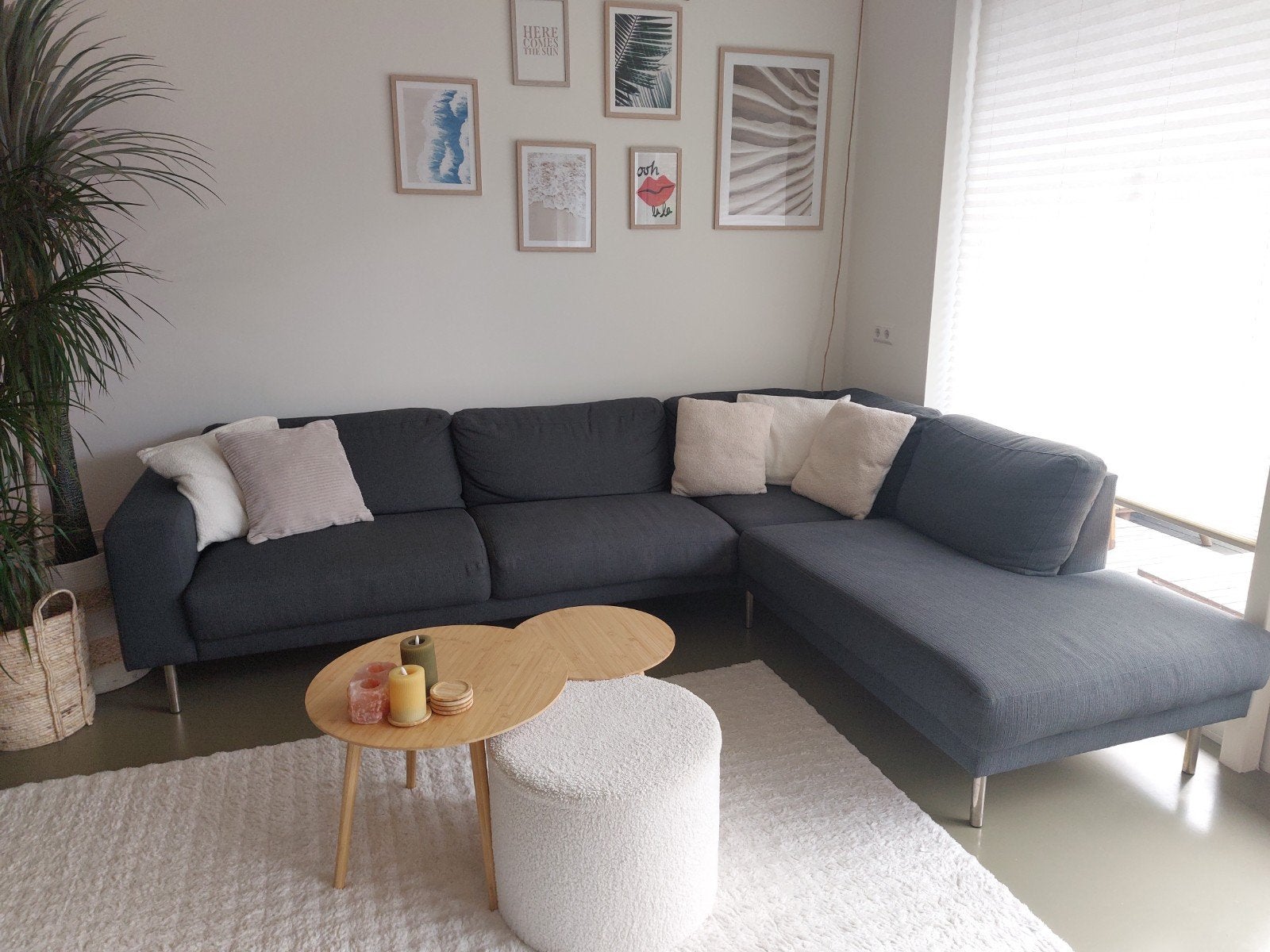 5 persoons Hoekbank Tom - rechts - antraciet, Ophalen, 250 tot 300 cm, Gebruikt, Modern, Scandinavisch