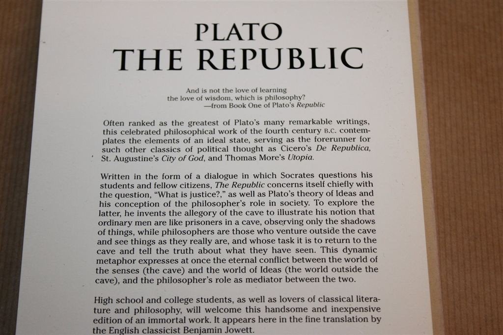 The Republic — Plato, Politeia in Vertaling van Jowett, Ophalen of Verzenden, Zo goed als nieuw