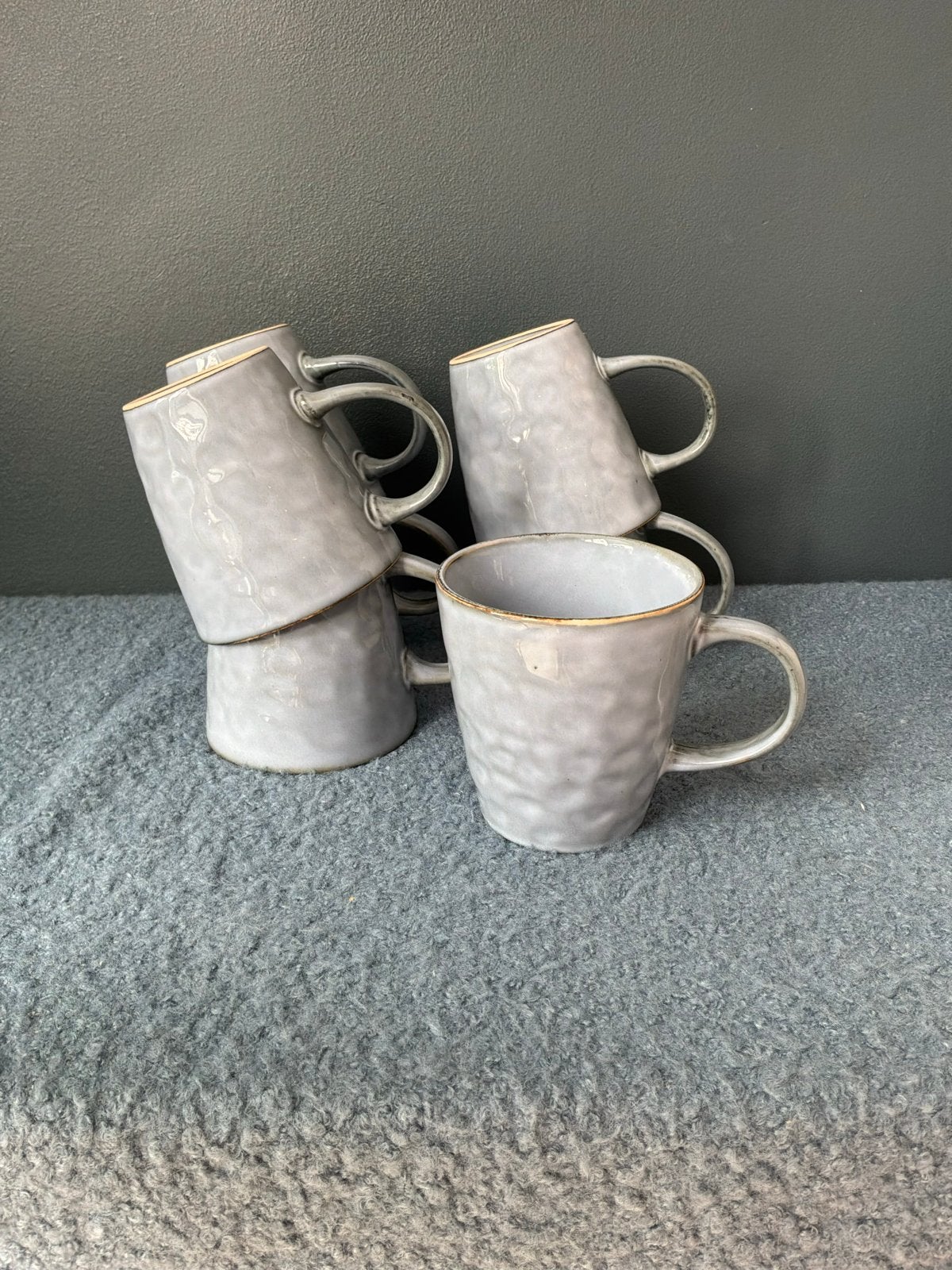 Set van 7 licht blauwe keramische mokken xenos toscane, Gebruikt, Keramiek, Modern, Mok