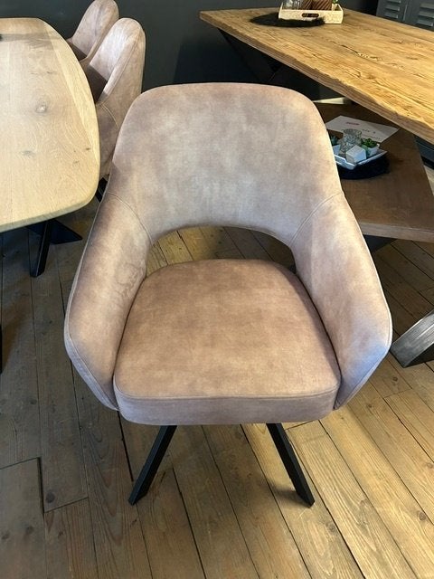 Nieuwe luxe draaistoel taupe velvet, Ophalen, Overige kleuren, Nieuw, Eén