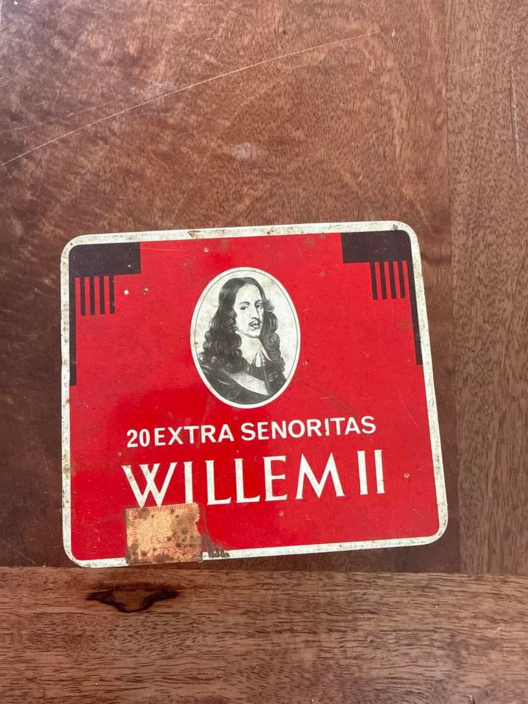 Willem II sigarenblikje, 20 Extra Senoritas, Verzamelen, Blikken, Ophalen of Verzenden, Gebruikt
