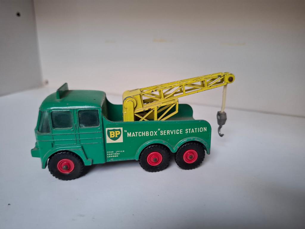 Matchbox Lesney BP Service Station Kraanwagen, Hobby en Vrije tijd, Modelauto's | 1:43, Ophalen of Verzenden, Gebruikt, Bus of Vrachtwagen