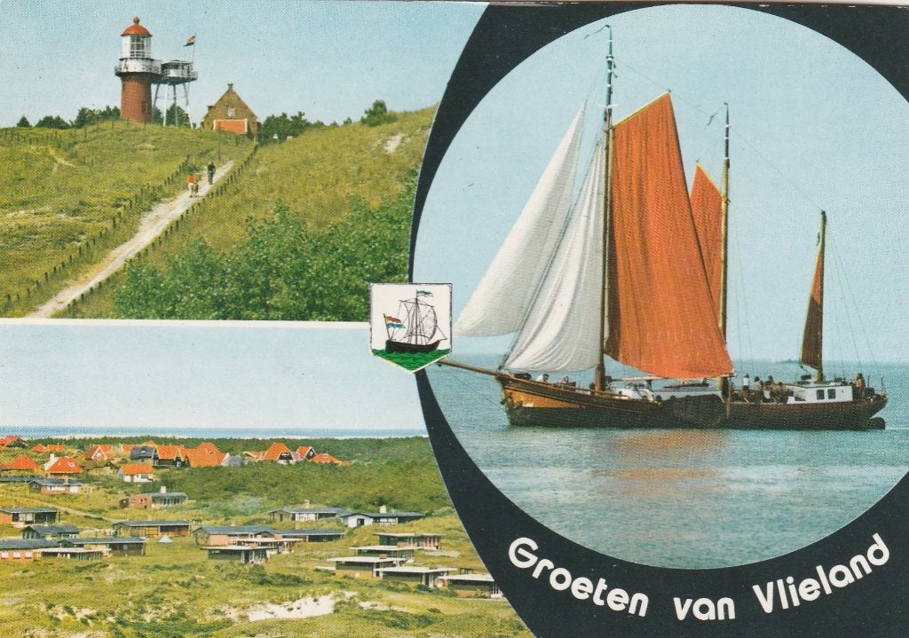 VLIELAND Vuurtoren Huizen Schip Groeten, Verzenden, 1980 tot heden, Gelopen, Waddeneilanden