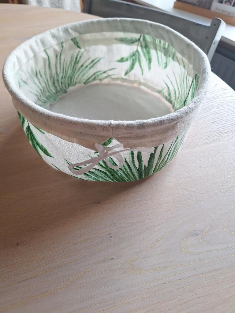 Stoffen mand met bladeren print, Ophalen, Overige materialen, Mand, Rond