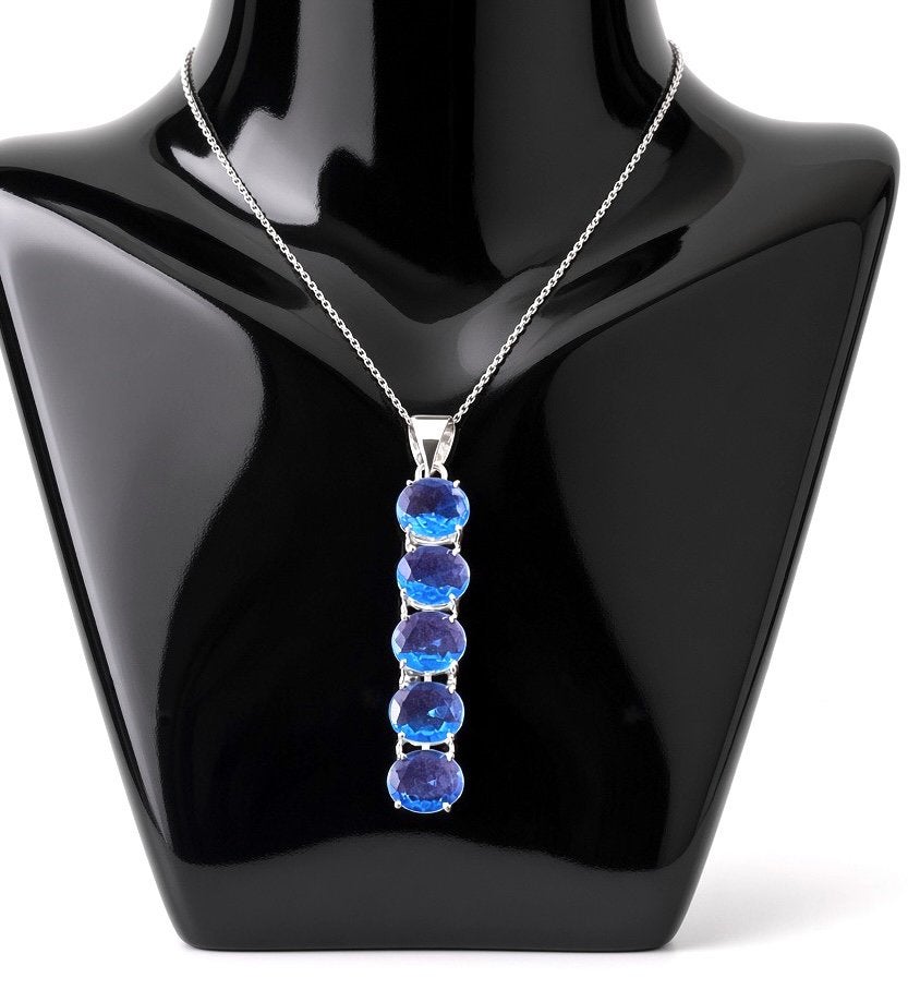 Swiss blauwe zilveren 925 hanger pendant ab, Verzenden, Nieuw